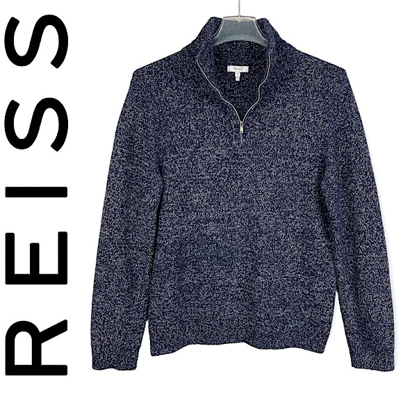 Reiss Other - REISS Men’s Armour Marled Flecked 1/4 Quarter Zip Mock Neck Wool Blend Sweater L